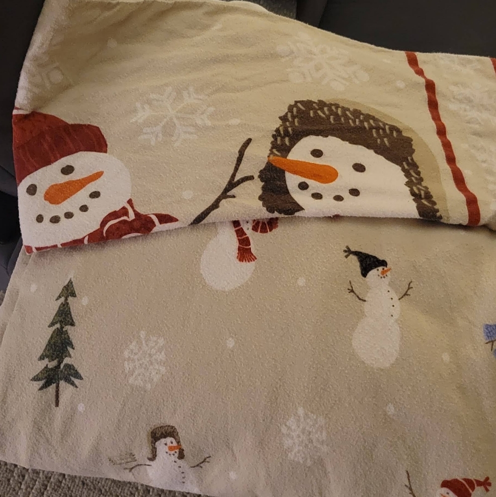 Full Size Snowman Flannel Sheet Set